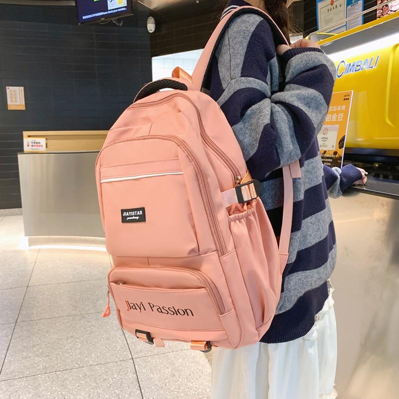 Students Schoolbag Women's Senior High School Backpack Letter Print Large Capacity Backpack