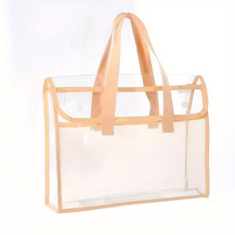 

1 шт. Большая вместительная прозрачная водонепроницаемая ПВХ сумка, сетчатая сумка-тоут для хранения | Водонепроницаемая портативная сумка для хранения файлов, подходит для офисных принадлежностей