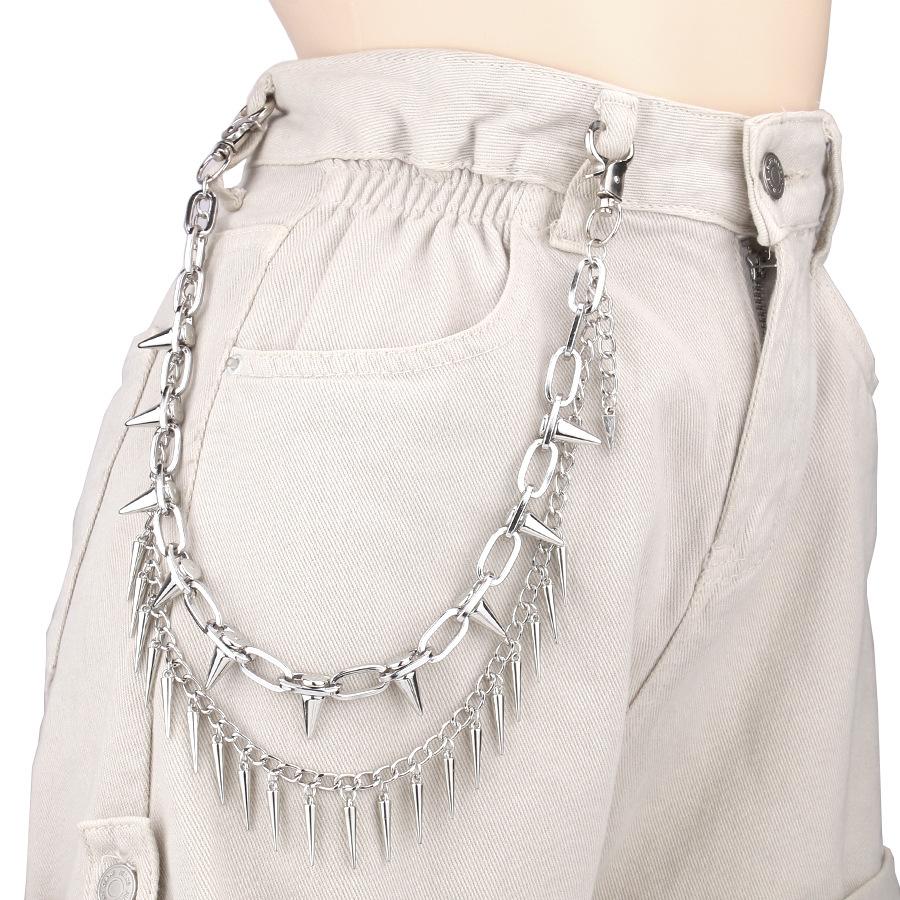 Mehrschichtige Rock Metal Hosen Taillenkette Herren Geldbörse Schlüsselanhänger Damen Schlüsselanhänger Hosenkette Jeans Unisex Hip-hop Schmuck Geschenke
