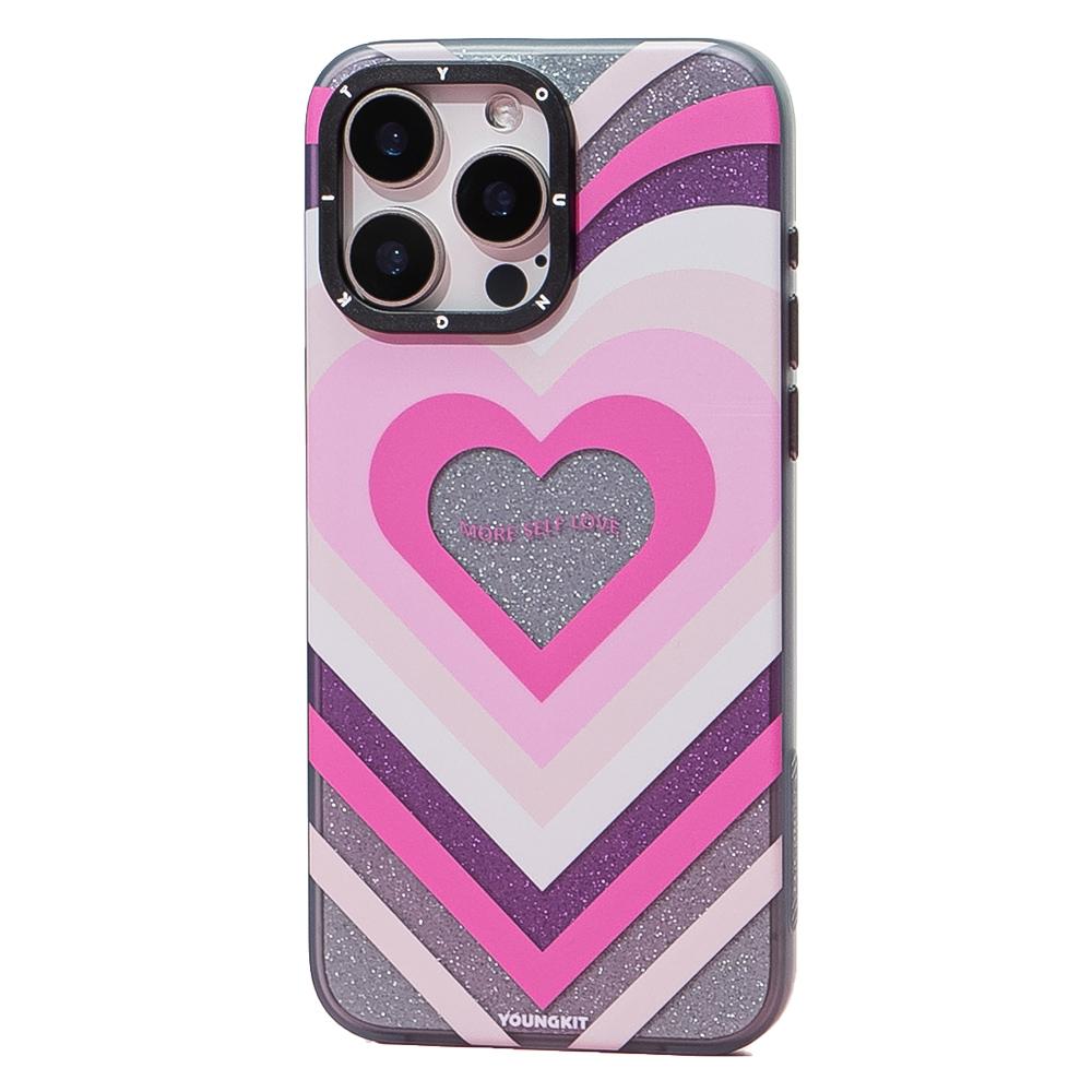 

For iPhone 14 Pro Max Magnetic Case Hard PC Phone Cover Print Pattern Design Heart