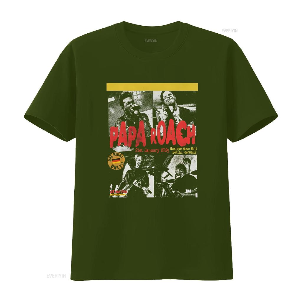 Hot New Papa Roach Live Concert Germany 2025 T Shirt Available in S 5XL Sizes vintage Washed Top For Everyday Wear streetwear