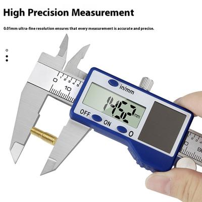 150mm Solar Power Digital Calipers Steel Construction Double Energy Source Accuracy Tool Easy To Use For Workshop Use