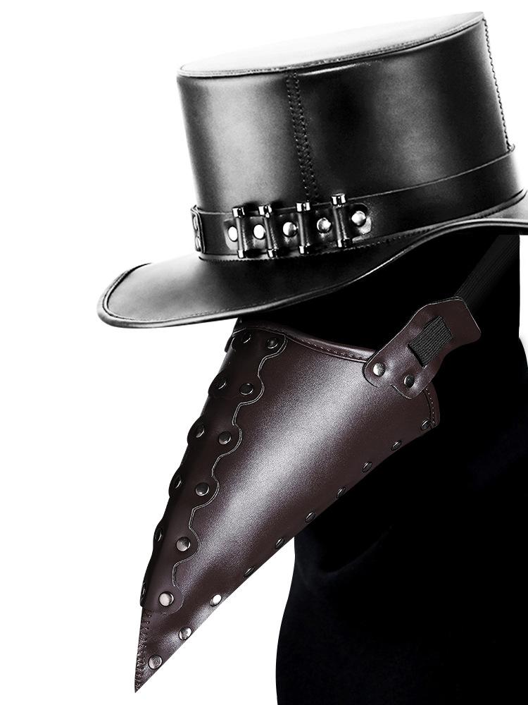 Grappig Middeleeuws Pestdoktersmasker Leer Zwart Snavelmasker Dokter Halloweenmasker Steampunk PU Vogels Cosplay Doctour De Peste