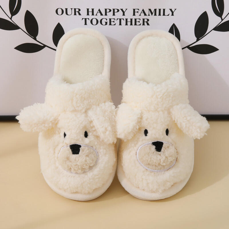 Emotional poodle puppy winter fur living room room shoes warm indoor shoes