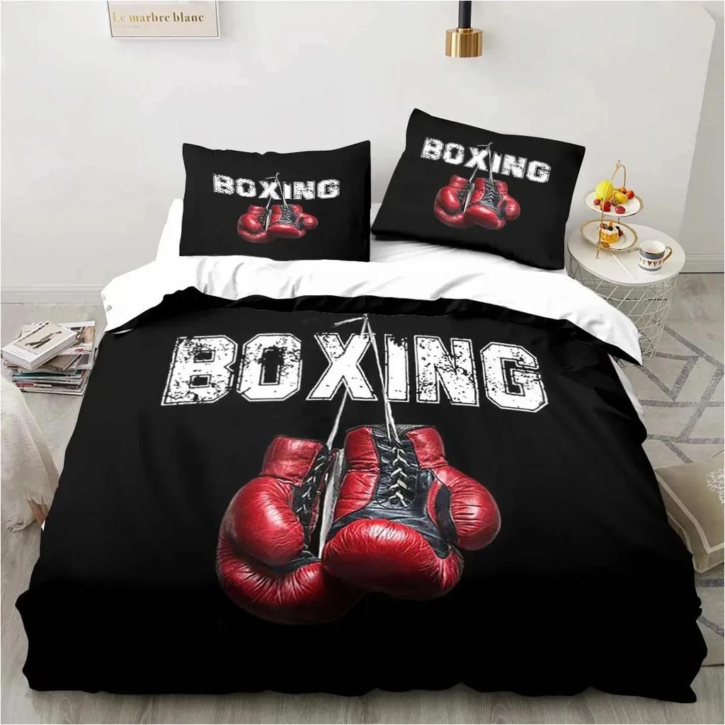 3D Print Boxing Gloves Boxer Fighting Bedding Set Single Twin Double Queen King Cal King Size Bed Linen Set