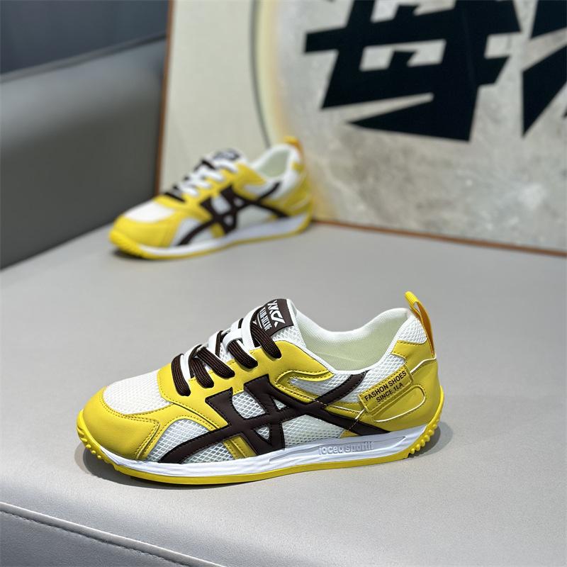 

Summer s new low-top mesh breathable and comfortable casual soft-soled lace-up shoes BM 38 жёлтый