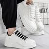 Fashion Men's White Sports Shoes 2025 Spring Outdoor Non Slip Platform Sneakers Comfortable Height Increase Fashion Lace Up Casual Flats