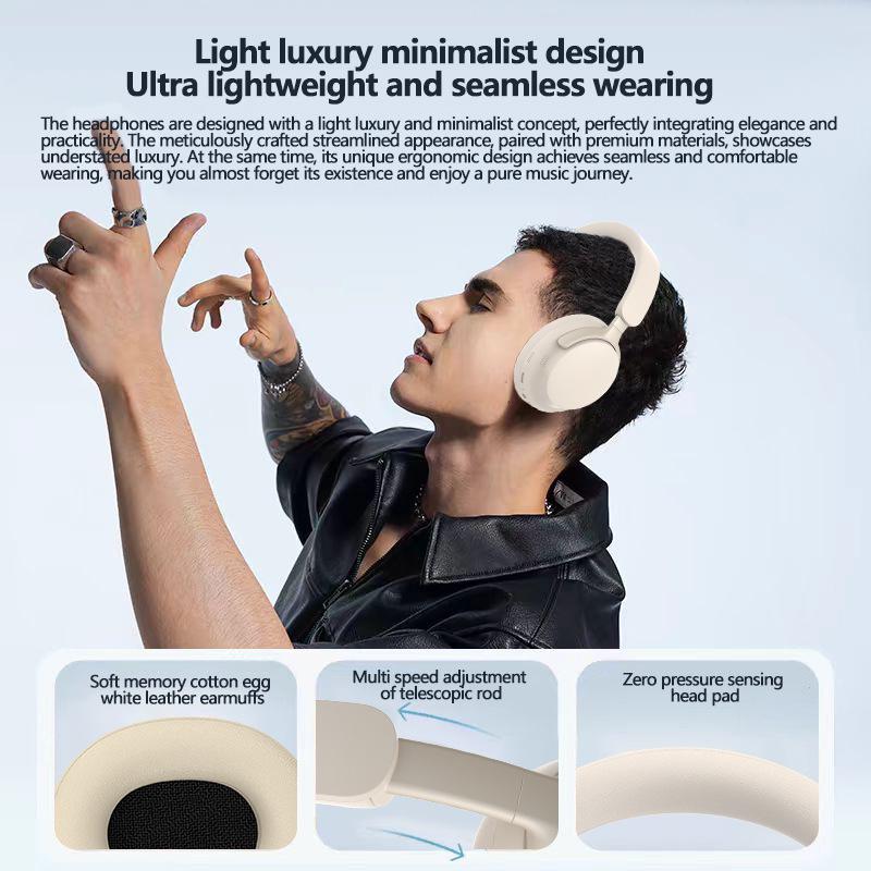 True Wireless Over-Ear Bluetooth Headphones with 3D Stereo Sound for Sports