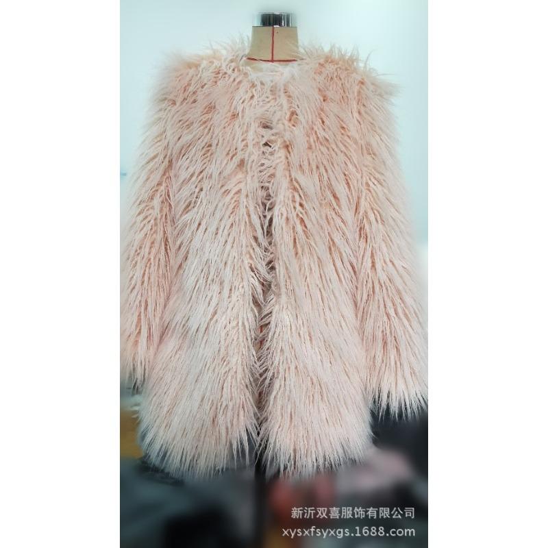 Autumn and Winter New Fashion Coat, Women's European and American Imitation Beach Wool Warm Coat