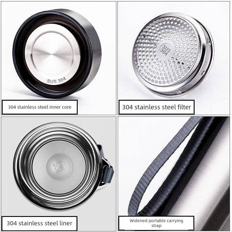 Japan's New Model Portable Outdoor Business Water Cup with Filter, Tea Brewing Cup, Stainless Steel Large-Capacity Thermos Cup
