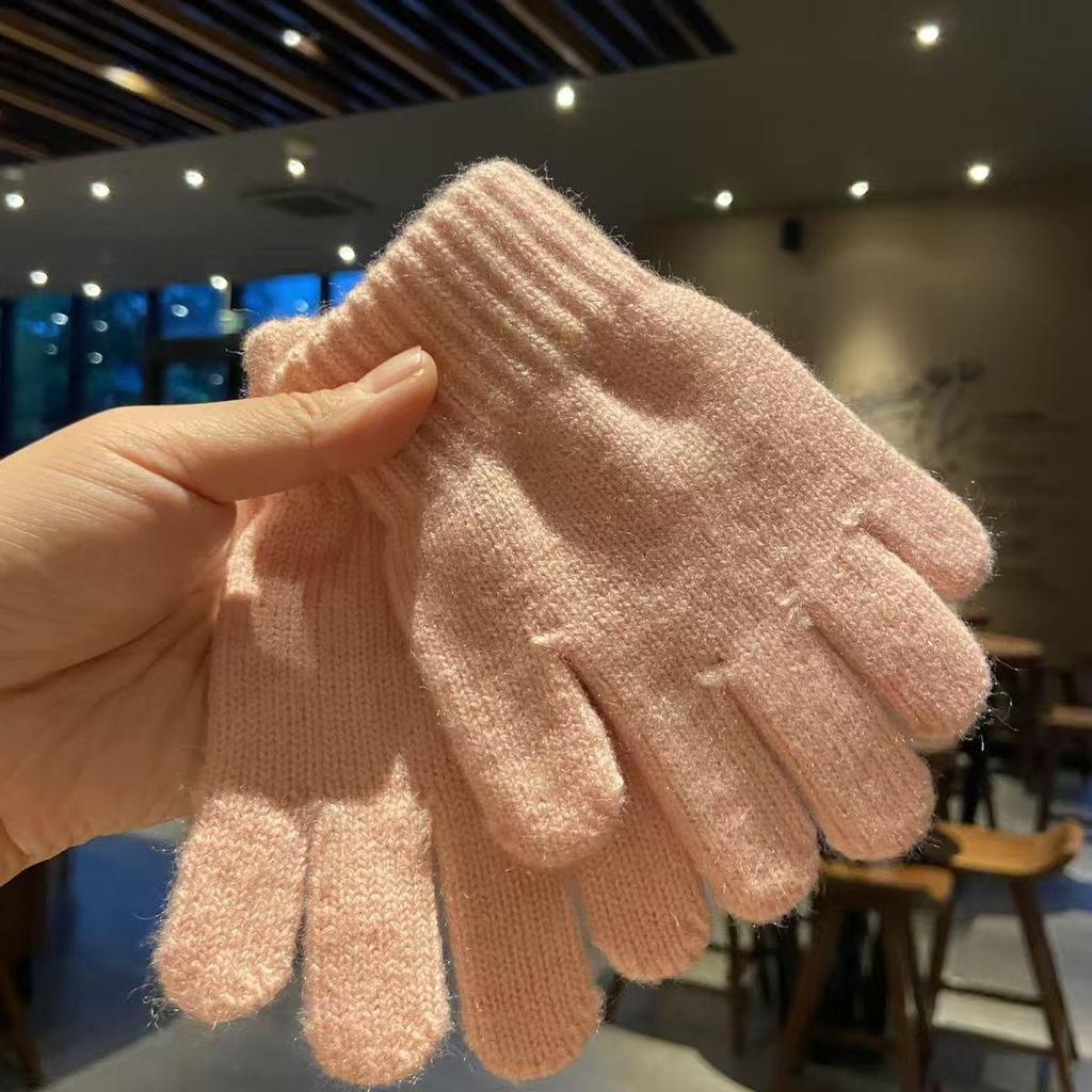 Warm Fleece-Lined Children's Gloves, Medium/Large, Ages 3-6, Thickened for Autumn/Winter, Cute Cold Protection for Students