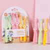 High End Soft Bristled Toothbrush For Children's Cartoon Cat Claw Design Soft Rubber Brush Handle Kids Household Toothbrush Set