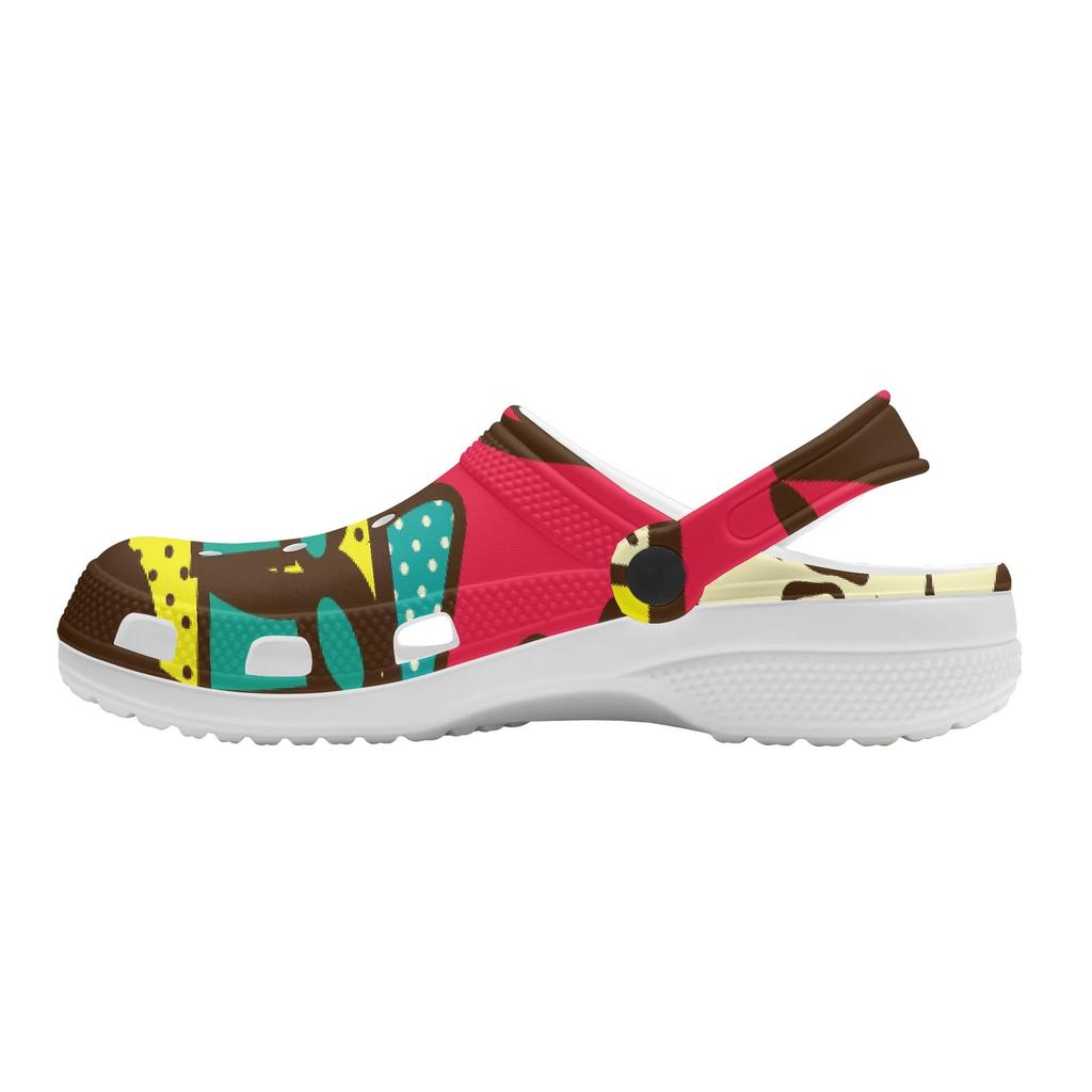Lightweight Color Print EVA Clogs Unisex Breathable Slip On Garden Shoes Beach Pool Bathroom Home Summer Sandals Comfort Fit