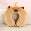 Cute Capybara U-Shaped Neck Pillow Suitable For Travel; Provides Dual Support For The Head Neck Chin In Any Sleeping Position