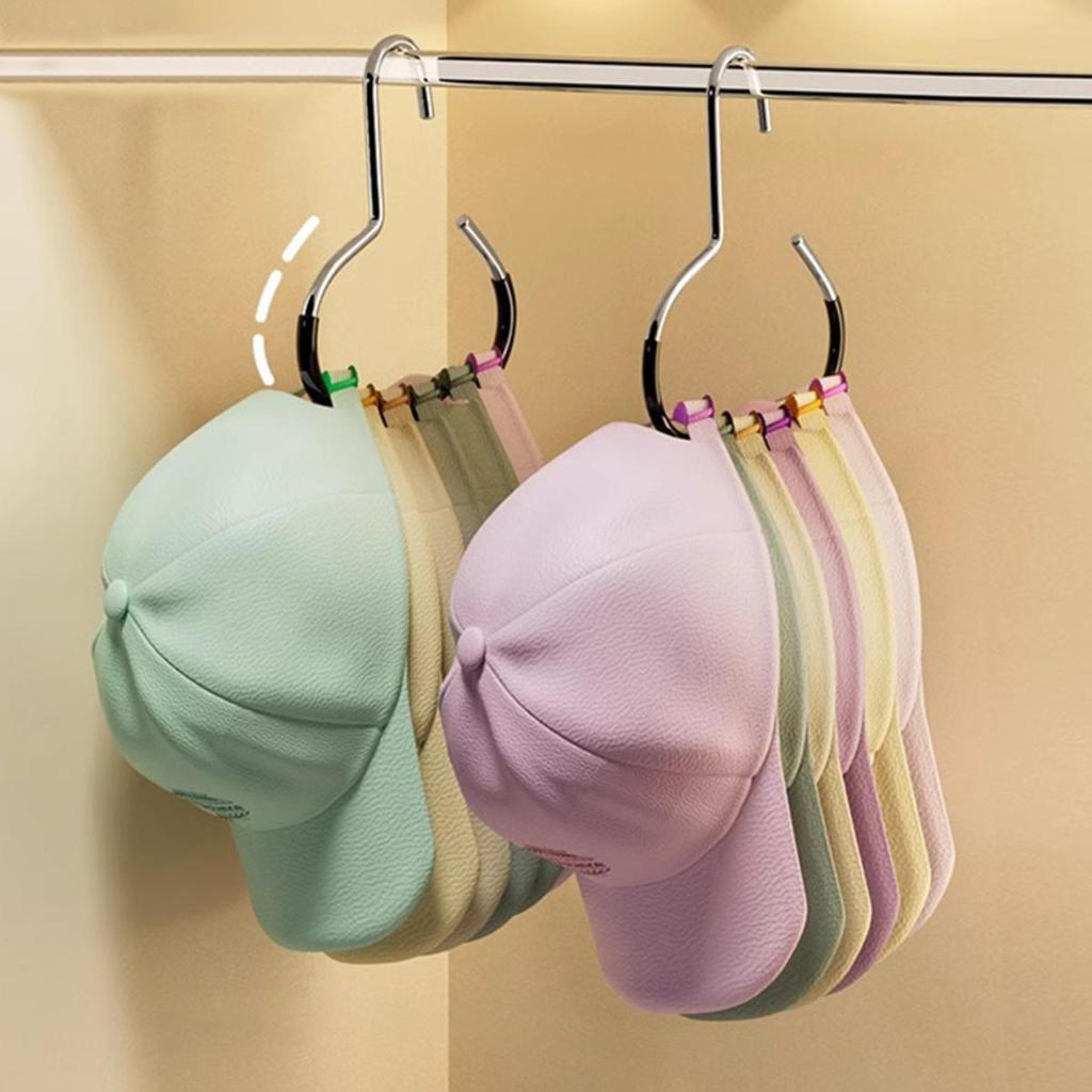 5pcs Baseball Cap Hat Rack Organizer Stainless Steel Hat Hanger Hanging Cap Holder Non-Slip Wall Mount Hook Organizer for Caps