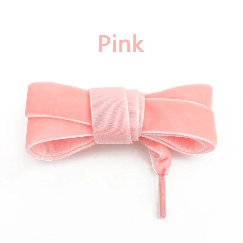 1.5CM Width Velvet Flat Shoelaces Snow Yarn Satin Silk Ribbon Shoelace Fashion Sneakers Shoe Laces for Woman 100/120/140/160cm