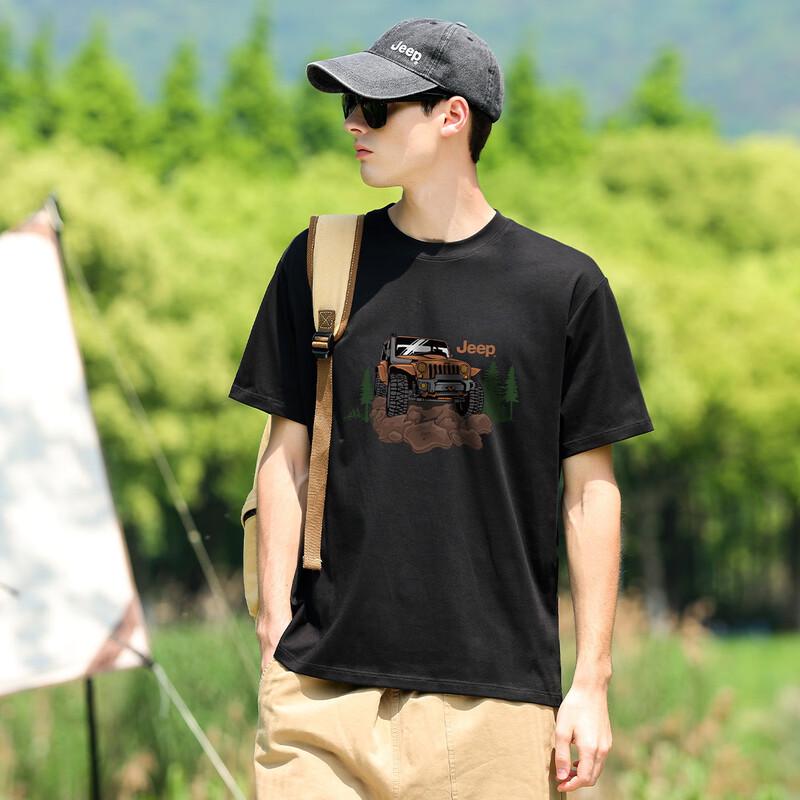 JEEP Men's Pure Cotton Crew Neck T-Shirt