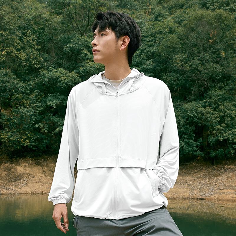 Summer New Men's Sunscreen Clothing UPF10 + Ice Silk Original Yarn Thin Jacket Light and Breathable Outdoor Sports Sunscreen Clothing