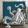 Oktopus Meere Duschvorhänge Badvorhang 180*180cm Wasserdicht Badezimmer Heimdeko Waschbarer Stoff Badezimmersichtschutz Mit 12 Haken