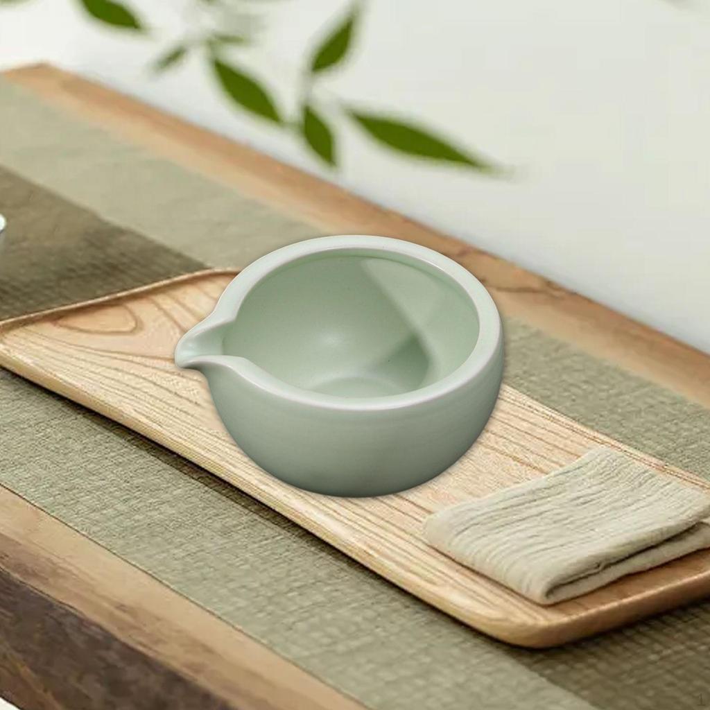 Ceramic Bowl for Matcha Preparation with Spout Gift Tea Enthusiasts