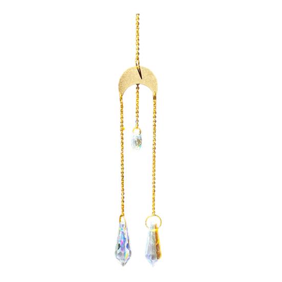 Pegador de Sol de Cristais Coloridos, Pegador de Sol Pendurado com Corrente, Ornamento de Sino de Vento com Bolas de Cristal para Janela Casa Jardim Dia de Natal Festa Casamento