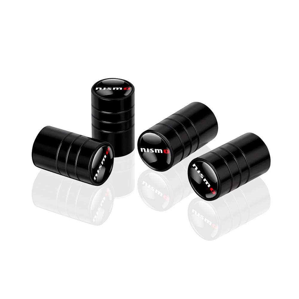 4pc Metal Car Wheel Tire Valve Stem Caps Covers Car Accessories For Nissan Nismo Xtrail 1 Qashqai Skyline Rogue Leaf Note Sentra