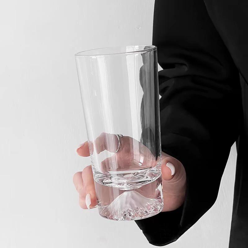 Snow Mountain Cup Household Wine Utensils Juice Mug Cold Drink Cups Cocktail Glass Transparent Drinkware Fuji Mountain Glass Cup