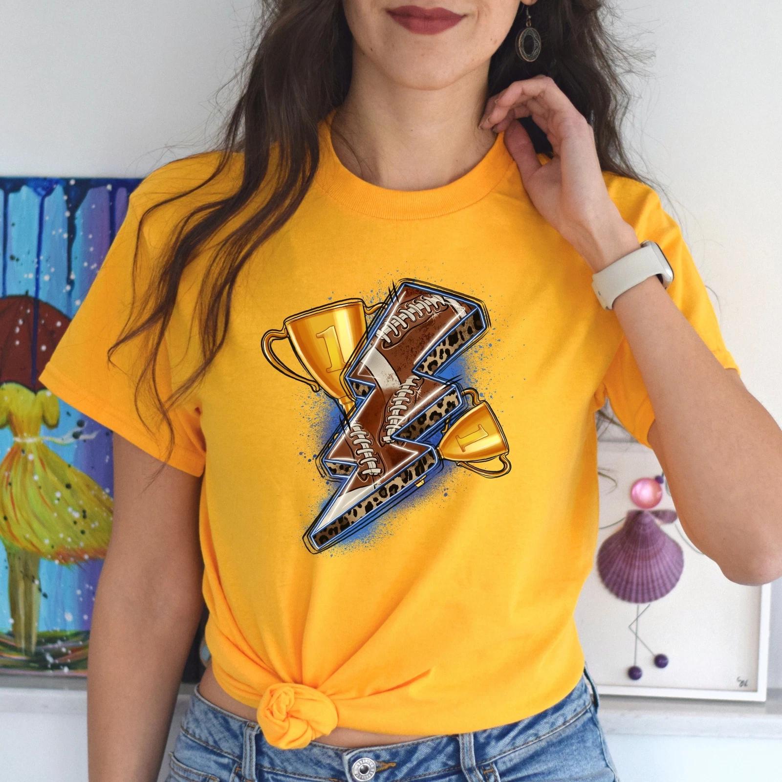 Football lightning bolt Unisex t-shirt football player tee football coach gift L