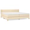 Maison Exclusive - Sommier à lattes de lit avec matelas Crème 200x200 cm Tissu