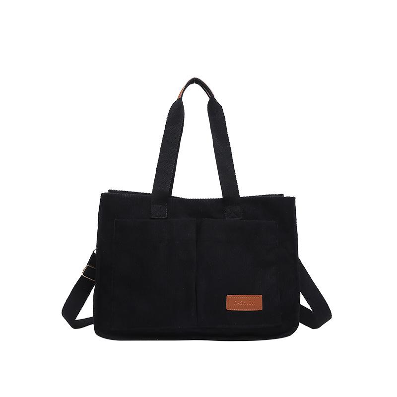 Corduroy Canvas Bag Student Large Capacity 2025 New Bag Women's Versatile Tote Bag Shoulder Messenger Bag