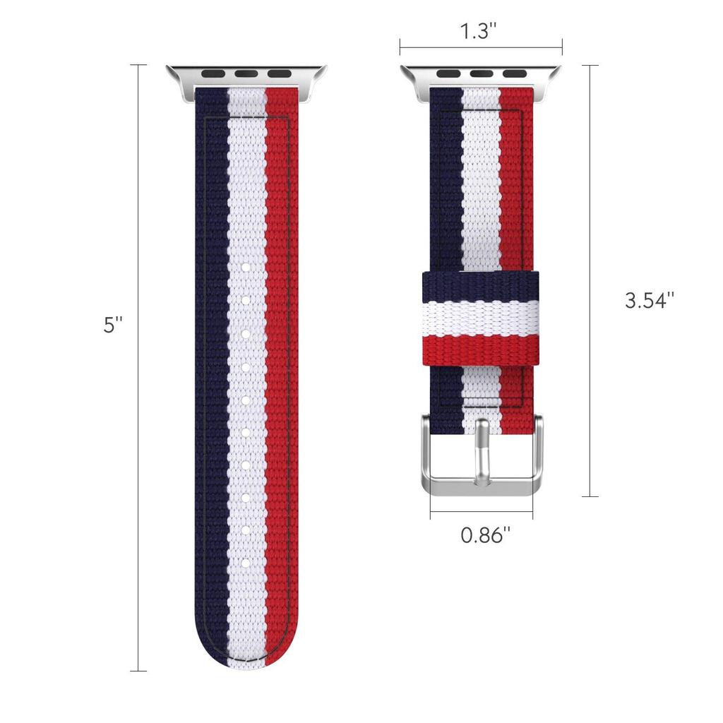 Metal Buckle Woven Nylon Watch Strap for Apple Watch Series 10 46mm/Ultra 2 Ultra 49mm/9 8 7 45mm/SE (2023) SE (2022) SE 6 5 4 44mm/3 2 1 42mm