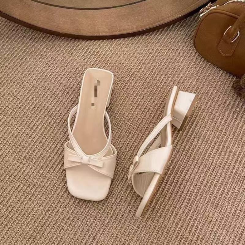 Tacchi Retrò, Scarpe da Donna con Tacco Basso, Nuovi Sandali con Tacco Spesso e Punta Quadrata