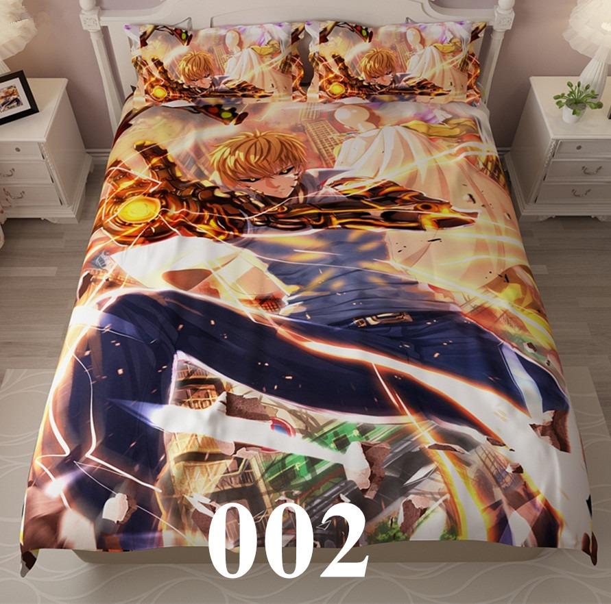 ONE PUNCH-MAN Bedding Sets Exquisite Bed Supplies Set Cartoon Bubu Duvet Cover Bed Comforter Set Bedding Set Birthday Gift
