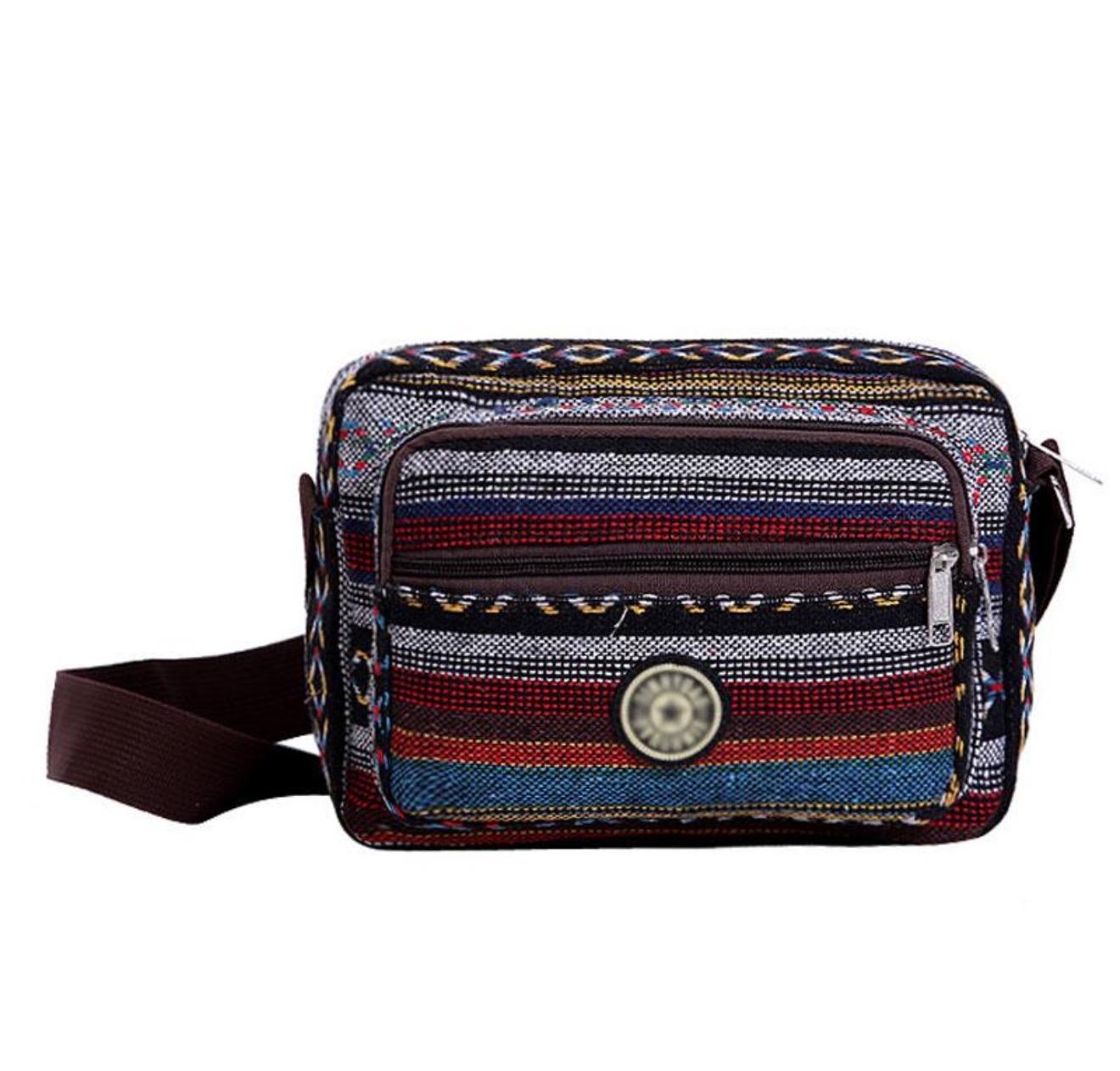 

Multi Layer Messenger Bag Women 2024 Striped CanvasSingle Bag Woman Mobile Phone Crossbody Bag NylonOxford Shoudler Bag