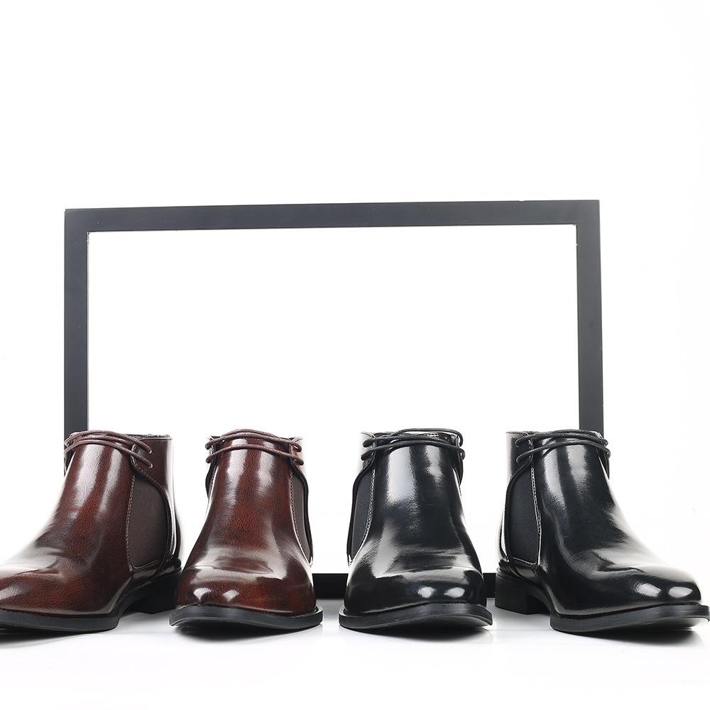 Men's Short Boots Vintage Classic Chelsea Boots Men Ankle Boot Mens Casual Leather Shoes Flats Plus Sizes