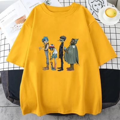 Groupe de musique Gorillaz PUNK ROCK t-shirt hommes femmes été 90s col rond coton à manches courtes T-shirts vêtements Vintage Y2K vêtements t-shirt
