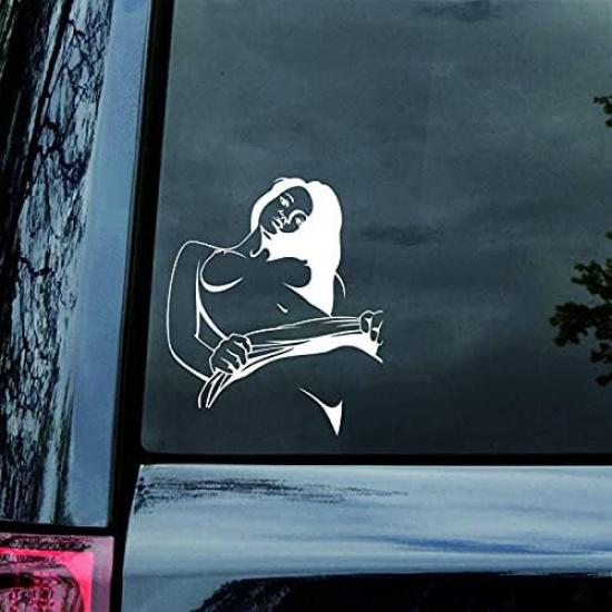 

Сексуальная женская автомобильная наклейка для бампера, заднего окна, двери автомобиля, мотоцикла, спальни, стены. Водонепроницаемая горячая девушка, голая стриптизерша (черный) белый
