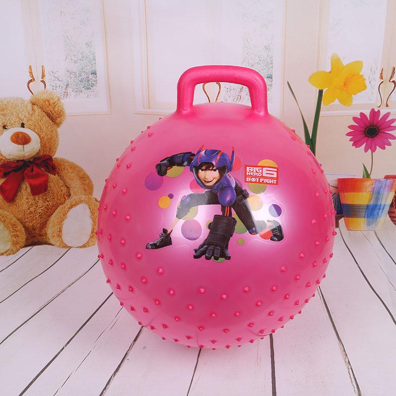 65cm Glossy Ram's Horn Massage Bouncy Ball with Handle for Kids