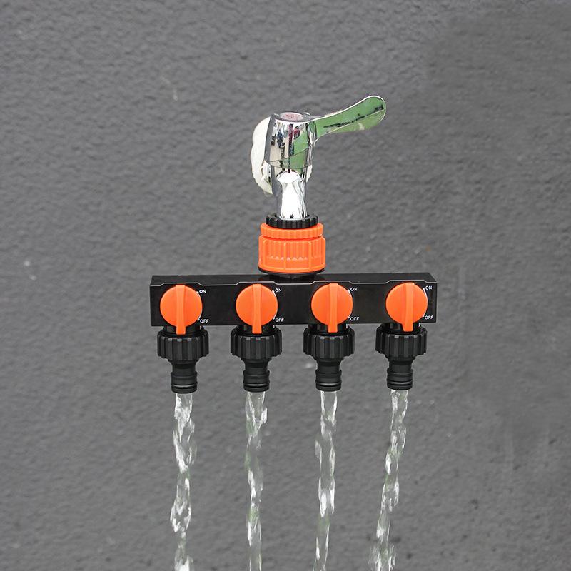 Four-Way Outdoor Garden Water Splitter Valve Connector