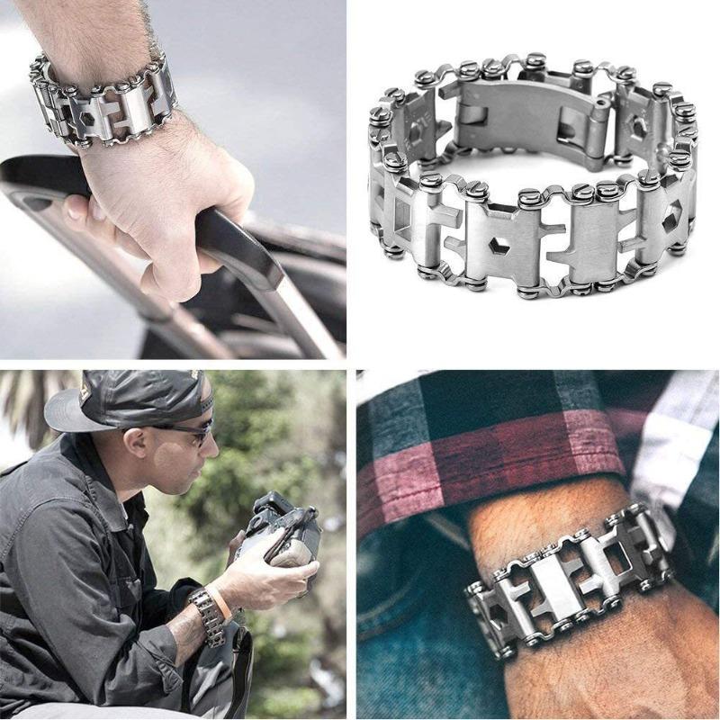 Bracelet 29 in 1 Multi Tool Bracelets Stainless Steel Men Outdoor Survival Bracelet Hand Tools Kit Watch Strap Accessories