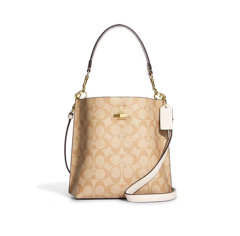 

Женская сумка-ведро через плечо Coach Mollie Classic Monogram большой вместимости 21.6 x 10.4 x 20.2 cm