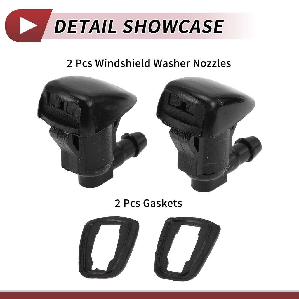 HEROFFIX Toyota Camry 2002-2006 Front Window Nozzles Window Wiper Nozzle Wiper Washer Jet No.85381AA042 Black Plastic