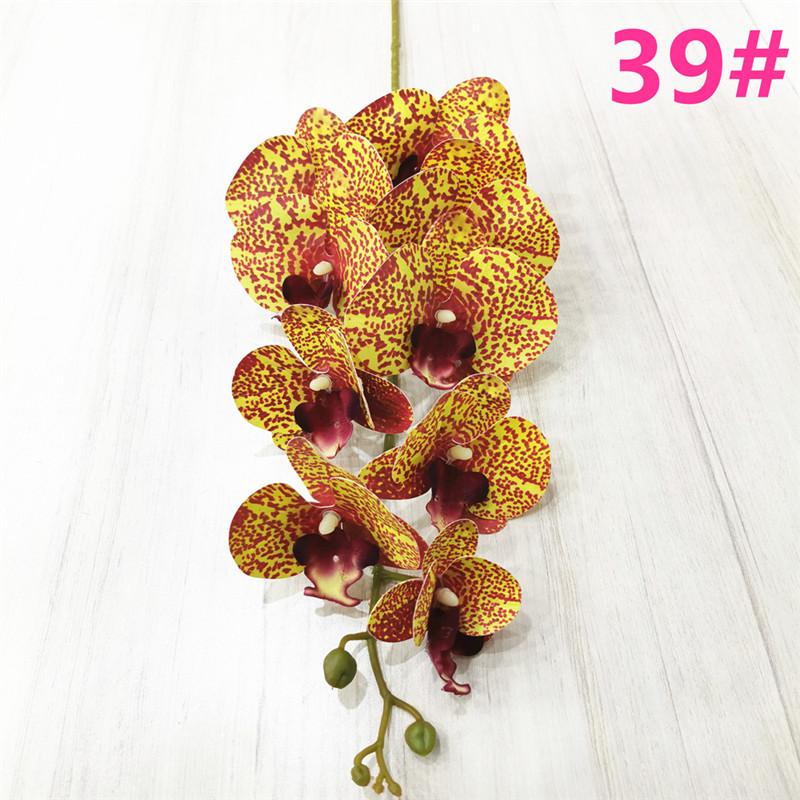 One Latex Butterfly Orchid Flowers 9 Heads Real Touch Good Quality Artificial Phalaenopsis Orchid