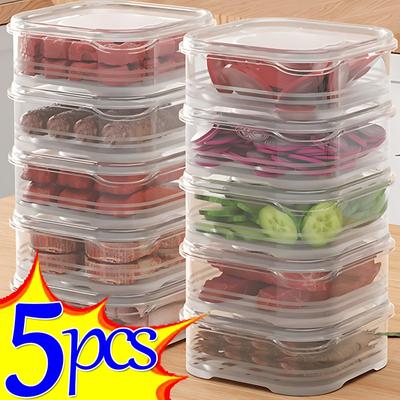 1/5 STK. Kleine Frischhalteboxen für Lebensmittel, Kühlschrank, gefrorenes Fleisch, Gemüse, transparente, versiegelte Aufbewahrungsbox für die Küche
