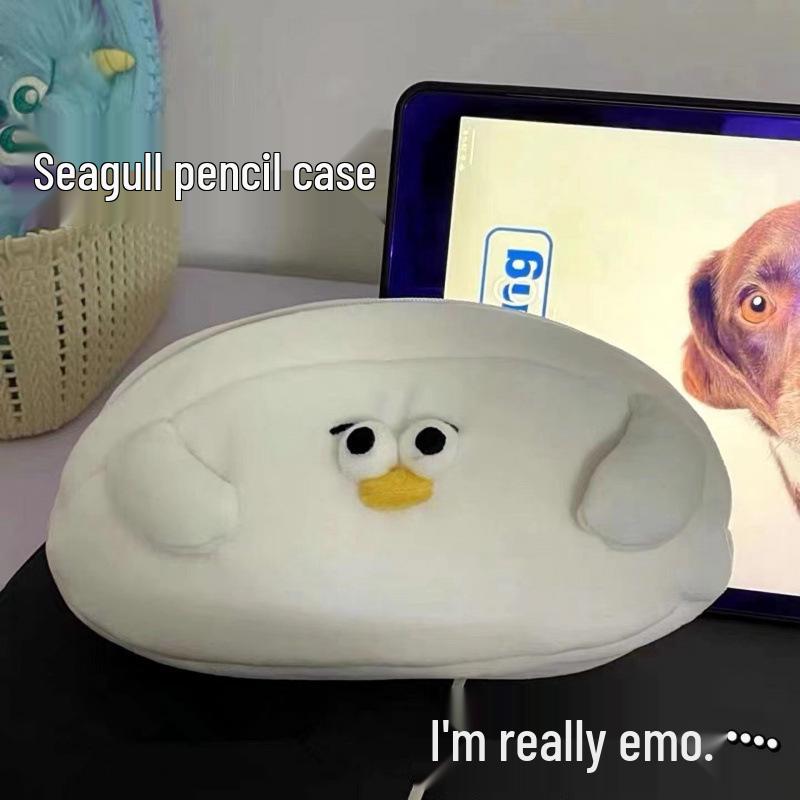 Large Capacity Cute Plush Pacha Dog Pencil Case for Middle School - Japanese Cartoon Girl Design