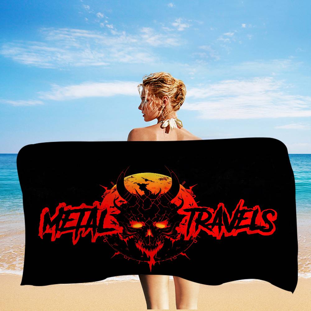Famoso Festival Musicale H-Hellfest Coperta in Microfibra Asciugatura Rapida Teli da Spiaggia Stampa Oversize Coperta Asciugamano Super Assorbente