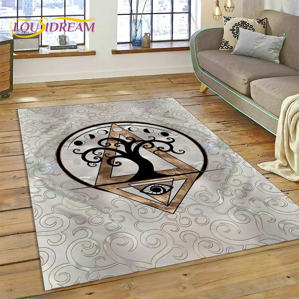 Nordic Mythology Yggdrasil Nature Tree of Life Carpet Rug for Home Living Room Bedroom Sofa Doormat Decor,kid Non-slip Floor Mat