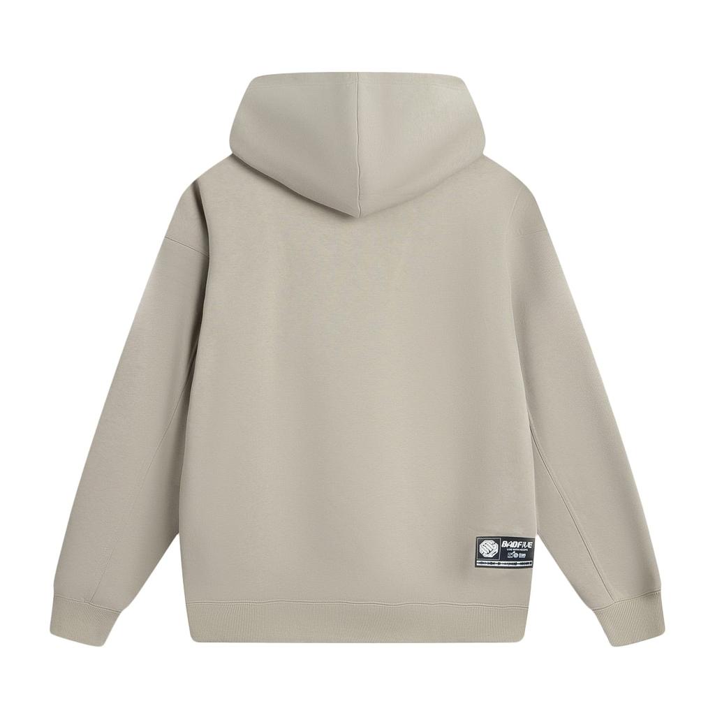 Li Ning BADFIVE Sweatshirts Men's Rugged Brown Gray Hooded Thickened Regular AWDV877-6