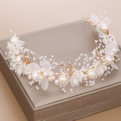 Luxus Perle Kristall Stirnband Blume Haarband Kranz Armband Krone Mädchen Party Braut Hochzeit Haarschmuck Schmuck Diademe