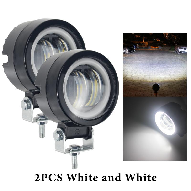 1/2pcs 12V-80V Round Angel Eye Work Light LED Light Portable Spotlight Motorcycle 4x4 Offroad Truck Driving Car Boat Waterproof
